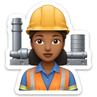 factory worker black woman  sticker