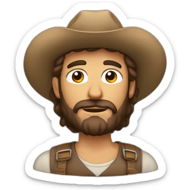 hombre con barba canosa larga y pelo castaño sticker