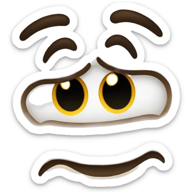 a face that barely holds back tears but is trying to smile with all its might sticker