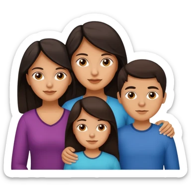 Latin mom with 3 kids. 15 year old girl. 13 year old boy and a 3 year old girl. sticker