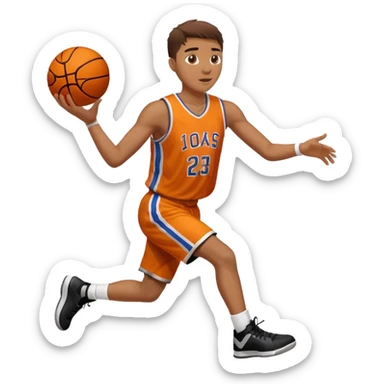 basketball player making a basket sticker