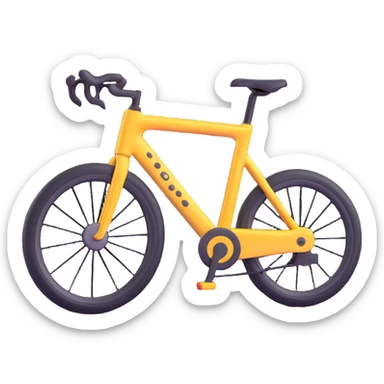 3D emoji-style bike scanner, compact and playful, with a bike silhouette and scanning effect sticker
