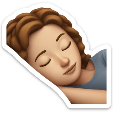 White girl with frekles Brown hair sleeping peacfully  sticker