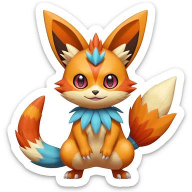 Sprigatito-Victini-Floragato-Meowscarada-Torracat-Pokémon-Fakémon-hybrid-fusion-creature (full body) sticker
