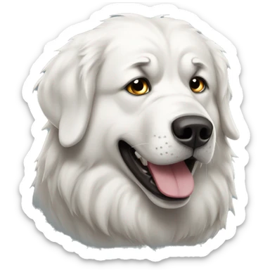 Angry Great Pyrenees beany sticker