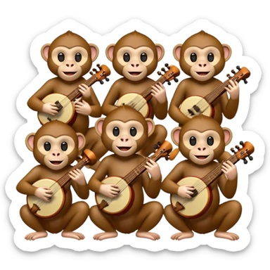 monkey as Musicians sticker