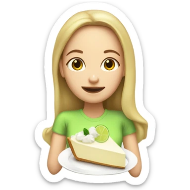 A white girl eating key lime pie sticker