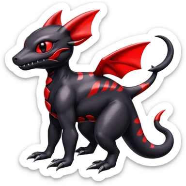 Shiny Evil Dusknoir-Salandit-Umbreon-Fakémon-hybrid-creature (full body)  sticker