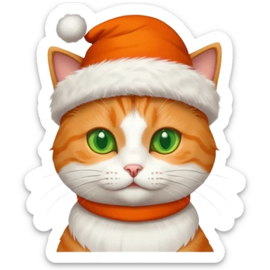 Un gato con gorro navideño sticker