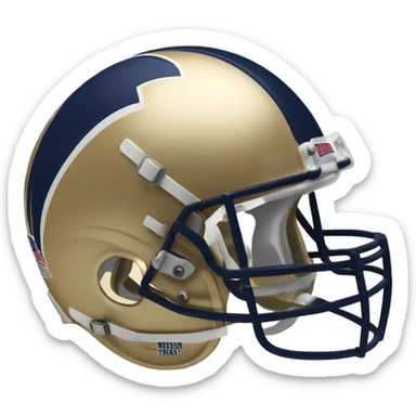 vegas gold football helmet with navy Rocket logo sticker