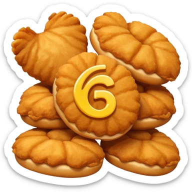 A bunch of chicken nuggets doing six seven sticker