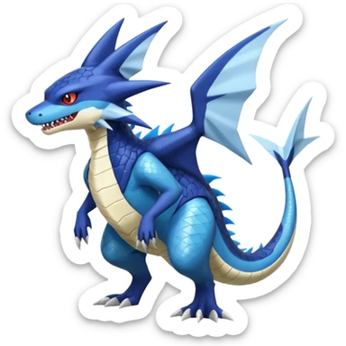 Sergal-Sharpedo-Garchomp-Nargacuga-Silvally-Vaporeon-fusion-hybrid-creature, full body sticker