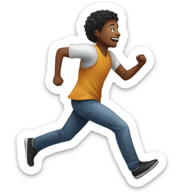 Person running away from butterfly sticker