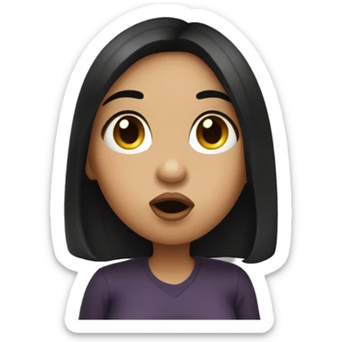 Dark hair girl blowing kiss sticker