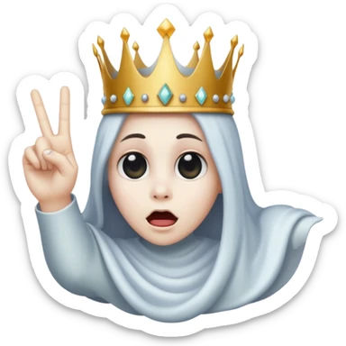 Fantasmas con una corona  sacando el dedo sticker