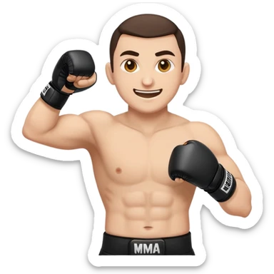 Merab Dvalishvili emoji in fighting stance with MMA gloves and confident smile sticker