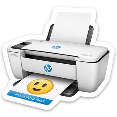 HP DeskJet 4175e printer with an Instant Ink logo, emoji style sticker