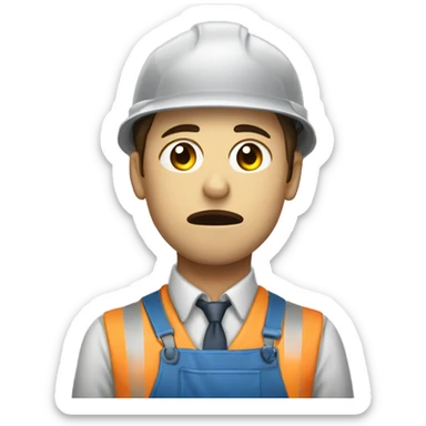 factory worker is tired and dirty sticker