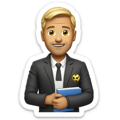 soccer coach with notebook sticker