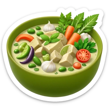 Thai green curry in a green bowl sticker