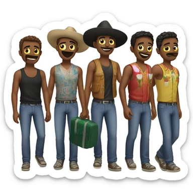4 gay men going to mexico sticker