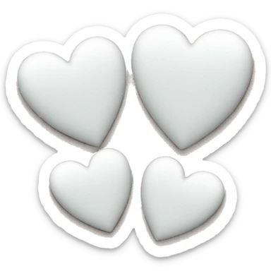 3 white hearts bigger to smaller sticker