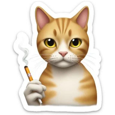 Cat with a cigarette  sticker
