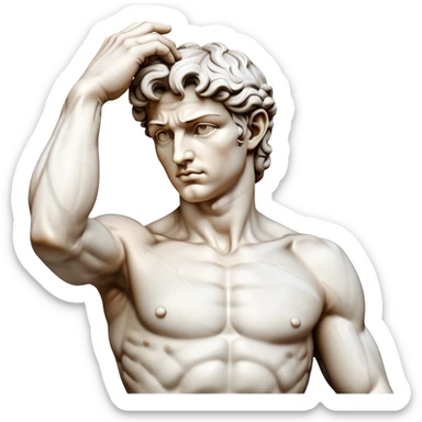Michelangelo's David sculpture, Renaissance masterpiece, artistic representation of the biblical hero sticker