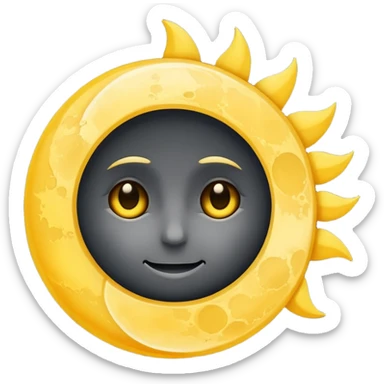 Genarate me a emoji of Drak mode moon and bright mode sun Like we got In our mobile phones sticker