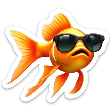 Goldfish with sunglasses  sticker