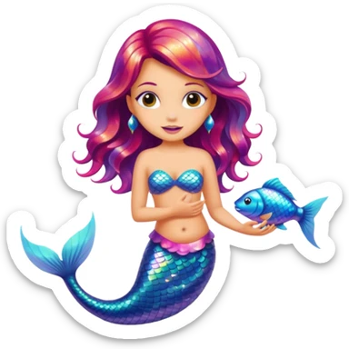 mermaid fish sticker