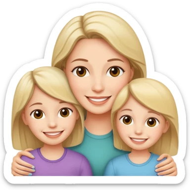 A mum and her two daughters sticker