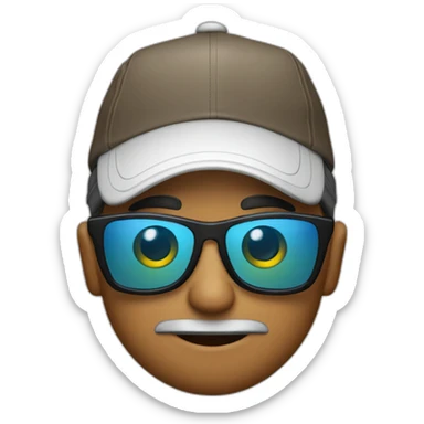 Hombre con gorra y gafas  sticker