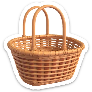 wicker basket, 3D, rustic, tall and narrow, rough texture, no text sticker