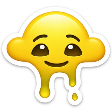 a yellow puddle with a smiley Face  sticker