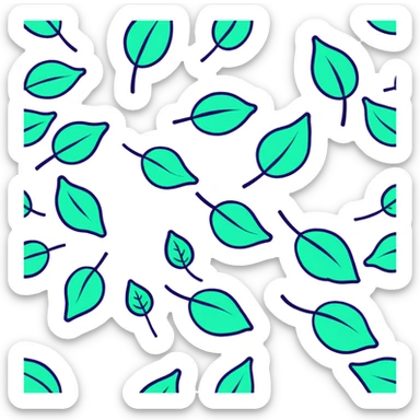 lush green summer leaves floating and spinning in a pleasant summer breeze sticker