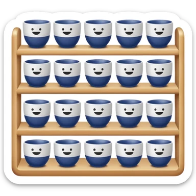 Cups on shelves sticker