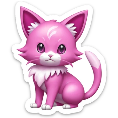 Shiny Purrloin-Skitty-Pokémon-Fakémon-hybrid-creature (full body) sticker
