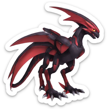  Cool Edgy Black Red Digimon-Fakemon-Raptor-Genesect-Dragon full body sticker