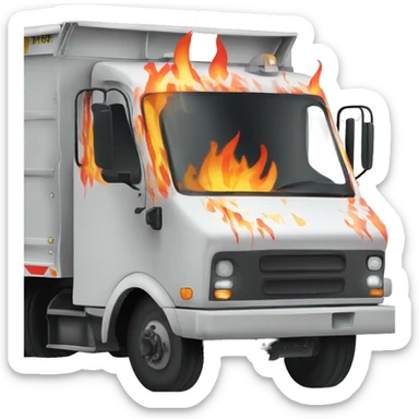 Garbage truck with flame paint job  sticker