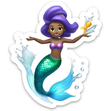 Mermaid doing water aerobics sticker