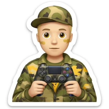 yellow homme-avec-manette-ps4-camouflage (not human) sticker