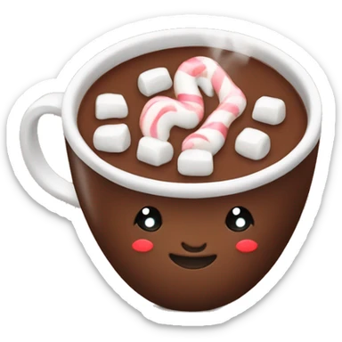 Hot chocolate with marshmallows Christmas themed  sticker