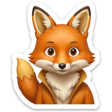 Un zorrito viendo con hambre un churro sticker