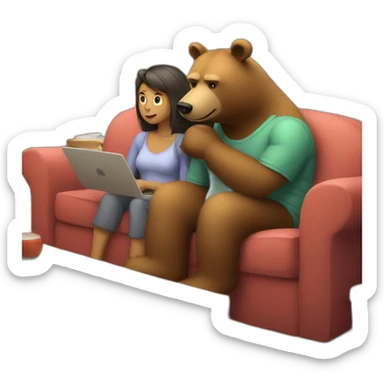 Male-bear-and-female-bear-at-couch sticker