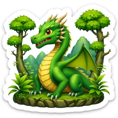 forest with a hidden dragon sticker
