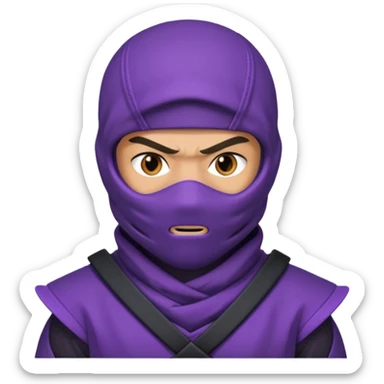 purple ninja with an intimidating expression sticker