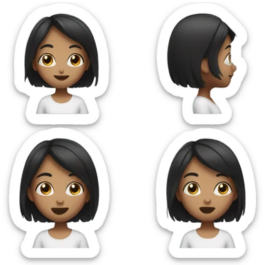 smiling girl with black hair blowing a kiss  sticker