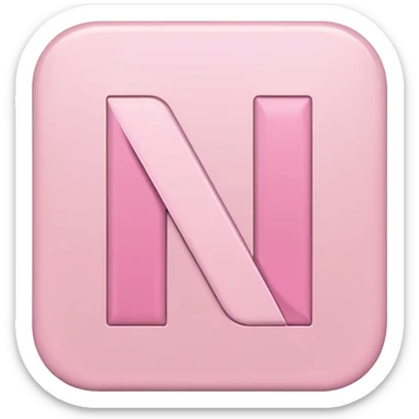 Netflix aesthetic "N" logo in pastel pink sticker