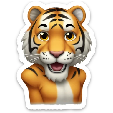 Tiger whole body pleading face sticker